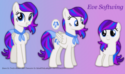 Size: 1300x768 | Tagged: safe, artist:monkfishyadopts, oc, oc only, oc:eve softwing, pegasus, pony, bandaid, base used, bow, filly, necktie, nurse, plaster, solo