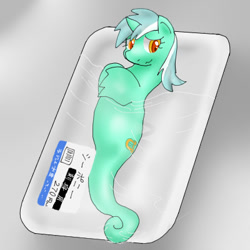 Size: 400x400 | Tagged: safe, artist:kushina13, lyra heartstrings, sea pony, japanese, seapony lyra, solo, species swap