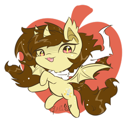 Size: 894x894 | Tagged: safe, artist:piichu-pi, oc, oc only, oc:eclair, fruit bat, solo, species swap