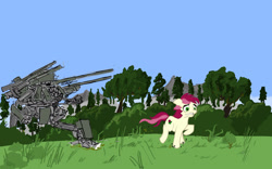 Size: 1920x1200 | Tagged: safe, artist:blatantpotato, roseluck, giant robot, mecha, run to the hills