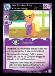 Size: 349x487 | Tagged: safe, ms. harshwhinny, card, ccg, crystal games, enterplay, mlp trading card game