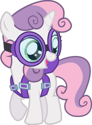 Size: 5000x6797 | Tagged: safe, artist:incognito-i, sweetie belle, just for sidekicks, absurd resolution, goggles, parachute, simple background, skydiving, solo, transparent background, vector