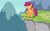 Size: 1024x640 | Tagged: safe, artist:musicfirewind, derpibooru import, scootaloo, cliff, solo