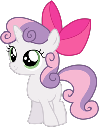 Size: 1892x2430 | Tagged: dead source, safe, artist:incognito-i, sweetie belle, somepony to watch over me, apple bloom's bow, bow, simple background, solo, transparent background, vector