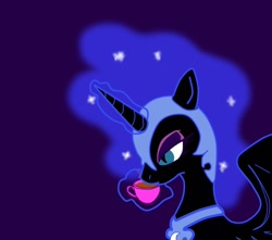 Size: 952x841 | Tagged: artist needed, safe, nightmare moon, cup, drink, drinking, magic, solo