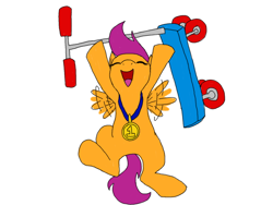 Size: 800x600 | Tagged: safe, artist:celestialsapphire, scootaloo, medal, scooter, solo