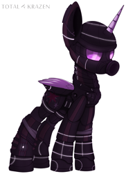 Size: 1292x1779 | Tagged: safe, artist:allyster-black, twilight sparkle, twilight sparkle (alicorn), alicorn, pony, armor, clothes, gas mask, science, suit