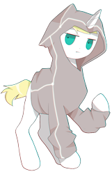 Size: 563x875 | Tagged: safe, artist:cosmichat, oc, oc only, pony, unicorn, clothes, hoodie, simple background, solo, transparent background