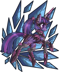 Size: 873x1071 | Tagged: safe, artist:raptor007, twilight sparkle, twilight sparkle (alicorn), alicorn, alternate hairstyle, armor, ponytail, solo