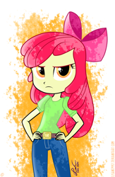 Size: 1220x1875 | Tagged: safe, artist:lisan1997, apple bloom, equestria girls, angry, solo