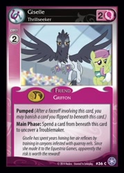 Size: 372x520 | Tagged: safe, giselle, irma, merry may, griffon, ccg, enterplay, mlp trading card game