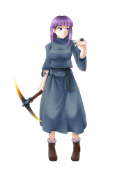 Size: 922x1229 | Tagged: safe, artist:yatonokami, boulder (pet), maud pie, human, clothes, commission, cutie mark, humanized, pickaxe, simple background, solo, transparent background