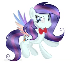 Size: 1024x904 | Tagged: safe, artist:lexiangelo12, oc, oc only, oc:lexiangelo, pegasus, pony, bowtie, colourful, cute, female, flying, mare, solo, wings