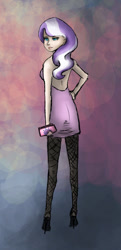 Size: 621x1288 | Tagged: safe, artist:sleepyheadkl, diamond tiara, human, high heels, humanized, missing accessory, purse, solo