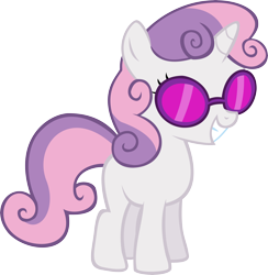 Size: 10000x10262 | Tagged: safe, artist:glessmlp, sweetie belle, absurd resolution, cute, diasweetes, glasses, simple background, solo, sunglasses, transparent background, vector