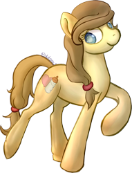 Size: 965x1265 | Tagged: safe, artist:aenbrdraws, oc, oc only, oc:cream heart, button's adventures, button's mom has got it going on, looking at you, raised hoof, simple background, smiling, solo, transparent, transparent background