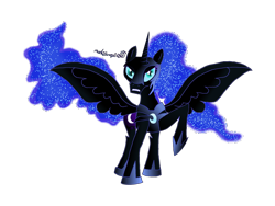 Size: 1280x960 | Tagged: safe, artist:lil-red-fighting-hood, derpibooru import, nightmare moon, lunadoodle, solo