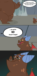 Size: 1024x2099 | Tagged: safe, artist:queencold, oc, oc:gronkle, dragon, cave, clump, comic, crying, dragon oc, dragoness, female, male, mother, mother and child, mother and son, parent and child, punishment, speech bubble, teenaged dragon