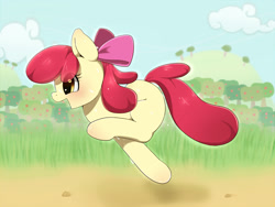 Size: 1200x900 | Tagged: safe, artist:ayahana, apple bloom, adorabloom, cute, running, solo