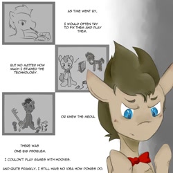 Size: 1000x1000 | Tagged: safe, artist:mabu, doctor whooves, askgamingwhooves, comic, doctor, doctor who, keyblade, kingdom hearts, who, whooves