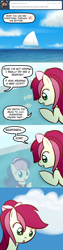 Size: 650x2600 | Tagged: safe, artist:why485, bon bon, lily, lily valley, roseluck, sweetie drops, fish, sea pony, ask, ask the flower trio, clothes, comic, maid, race swap, ship, tumblr