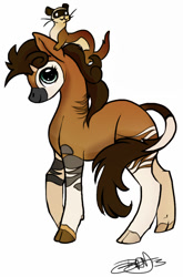 Size: 638x966 | Tagged: safe, artist:opalacorn, oc, oc only, oc:tafanji, ferret, okapi, non-pony oc, pet, pet oc