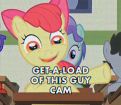 Size: 552x480 | Tagged: safe, apple bloom, faic, get a load of this guy, image macro, meme, wayne's world