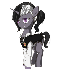 Size: 1200x1280 | Tagged: safe, artist:littlebrownzebraicarus, oc, oc only, oc:mica, /mlp/, butler, clothes, male, suit, trap