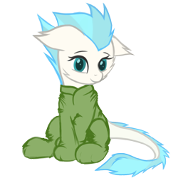 Size: 1000x1000 | Tagged: safe, artist:clarity, oc, oc only, oc:patch, hybrid, original species, clothes, cute, footed sleeper, pajamas, solo