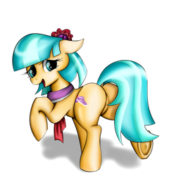 Size: 1200x1200 | Tagged: safe, artist:wrap, coco pommel, dock, featureless crotch, pixiv, plot, solo, underhoof