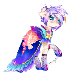 Size: 907x897 | Tagged: safe, artist:twitchy-fox, oc, oc only, oc:zero gravity, earth pony, pony, clothes, commission, dress, female, gown, mare, solo