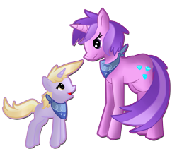 Size: 1811x1604 | Tagged: safe, artist:silverlucario12, amethyst star, dinky hooves, sparkler, bandana, sisters