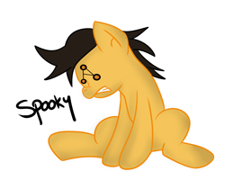 Size: 2500x2000 | Tagged: safe, artist:askoctaviasstalker, oc, oc only, pony, gritted teeth, imgur, sitting, solo, spooky