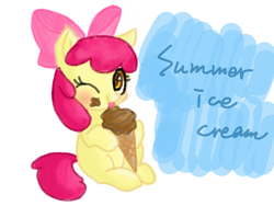 Size: 800x600 | Tagged: safe, apple bloom, adorabloom, cute, ice cream, pixiv