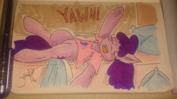 Size: 2560x1440 | Tagged: safe, artist:jorobro, berry punch, berryshine, solo, traditional art