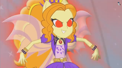 Size: 1366x768 | Tagged: safe, artist:jakeneutron, screencap, adagio dazzle, equestria girls, rainbow rocks, fin wings, glowing eyes, ponied up, youtube, youtube link