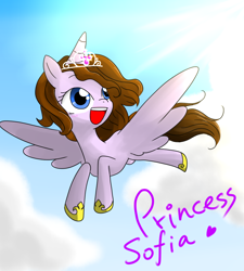 Size: 900x1000 | Tagged: safe, artist:srbei17, alicorn, pony, ponified, princess sofia, sofia the first, tiara