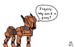 Size: 690x430 | Tagged: safe, artist:noisemaker111, hk-47, knights of the old republic, ponified, solo, star wars