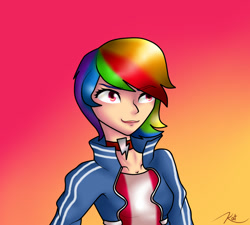 Size: 1000x900 | Tagged: safe, artist:kayak94, rainbow dash, human, humanized, solo