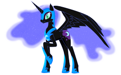 Size: 3852x2400 | Tagged: safe, artist:demongirl222, nightmare moon, .psd available, raised hoof, simple background, solo, transparent background