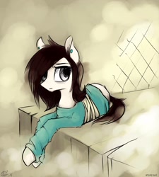 Size: 2700x3000 | Tagged: safe, artist:atlas04brony, oc, oc only, bandage, clothes, earring, solo, sweater