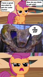 Size: 1280x2300 | Tagged: safe, screencap, scootaloo, babylon 5, kosh, meme, tree sap, vorlon, vorlon encounter suit