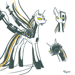 Size: 1000x1000 | Tagged: safe, artist:nastylady, derpibooru import, glados, ponified, portal (valve)