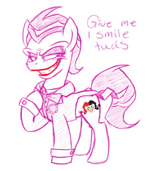 Size: 619x659 | Tagged: safe, artist:icelion87, ponified, sketch, solo, the joker