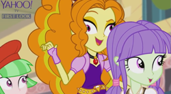 Size: 621x344 | Tagged: safe, edit, edited screencap, screencap, adagio dazzle, drama letter, starlight, watermelody, equestria girls, background human, derp