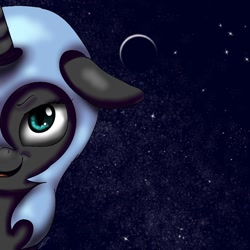 Size: 1024x1024 | Tagged: safe, artist:thebowtiedmare, nightmare moon, floppy ears, smiling, solo