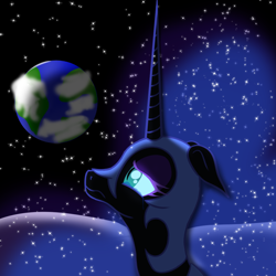 Size: 1000x1000 | Tagged: safe, artist:azurek, nightmare moon, crying, earth, solo