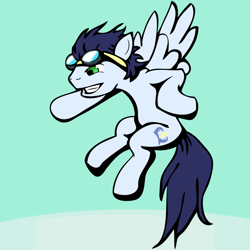 Size: 1024x1024 | Tagged: safe, artist:redenaz, soarin', pegasus, pony, blue coat, blue mane, male, solo, stallion, wings