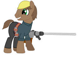 Size: 1800x1316 | Tagged: safe, artist:peternators, artist:redmagepony, oc, oc only, oc:steel platinum, drill, engineer, grenade