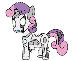 Size: 1024x853 | Tagged: safe, artist:yanows03, sweetie belle, sweetie bot, pony, robot, robot pony, unicorn, avengers: age of ultron, female, filly, foal, hooves, horn, marvel, simple background, solo, teeth, transparent background, ultron